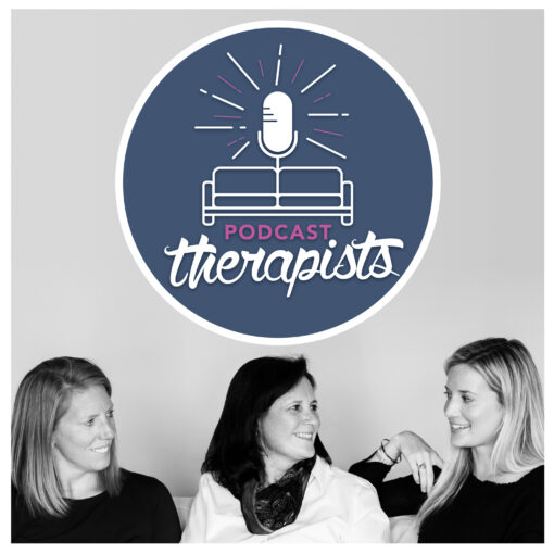 Podcast Therapists image with three therapists and their logo